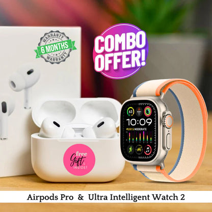 Airpods Pro + Ultra Intelligent Watch 2